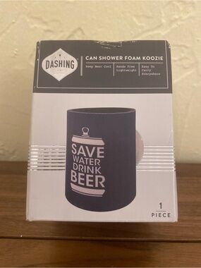 Dashing Shower Can Koozie Save Water Drink Beer Suction Cup Holder